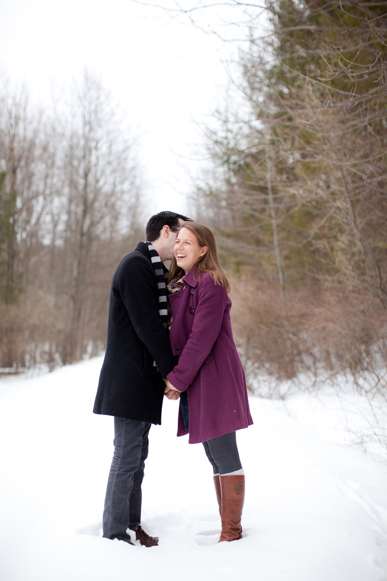Snowy Upstate New York Cabin Engagement Photo Session (4)