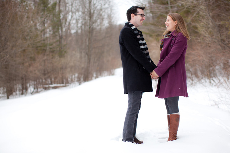 Snowy Upstate New York Cabin Engagement Photo Session (5)