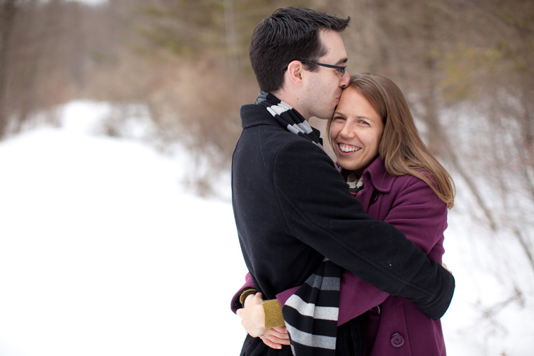 Snowy Upstate New York Cabin Engagement Photo Session (8)