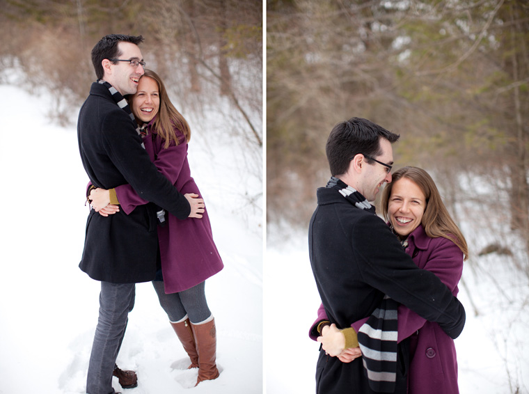 Snowy Upstate New York Cabin Engagement Photo Session (9)