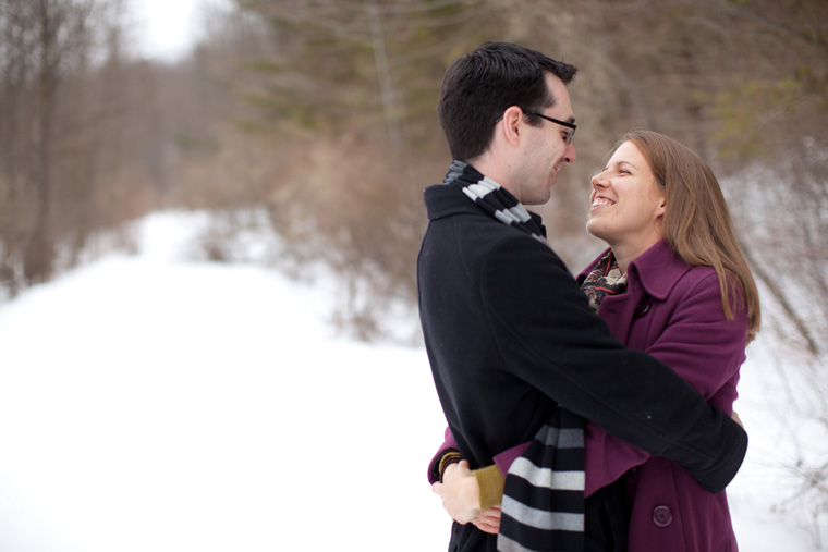 Snowy Upstate New York Cabin Engagement Photo Session (10)