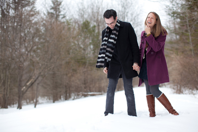 Snowy Upstate New York Cabin Engagement Photo Session (36)