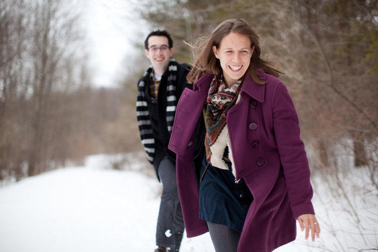 Snowy Upstate New York Cabin Engagement Photo Session (11)