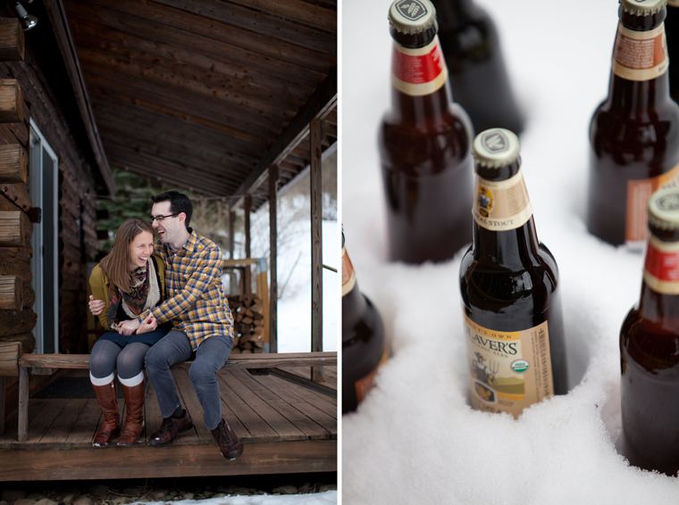 Snowy Upstate New York Cabin Engagement Photo Session (17)