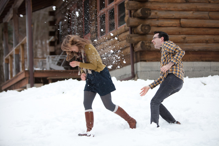 Snowy Upstate New York Cabin Engagement Photo Session (21)