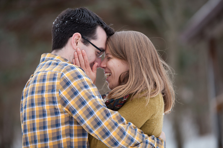 Snowy Upstate New York Cabin Engagement Photo Session (24)