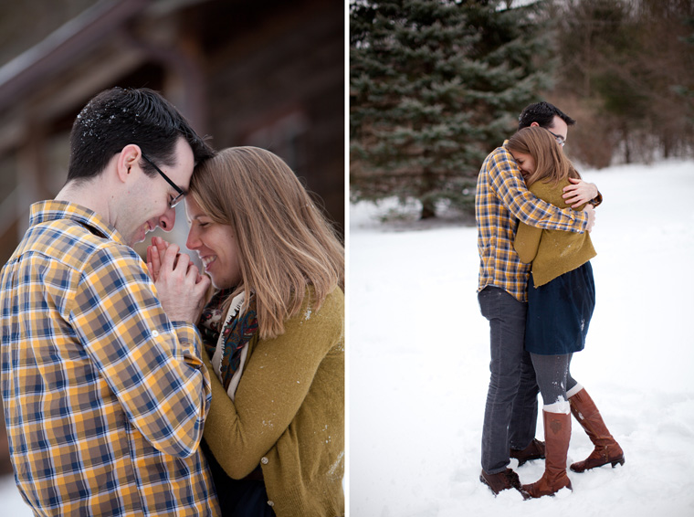 Snowy Upstate New York Cabin Engagement Photo Session (25)