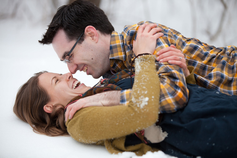 Snowy Upstate New York Cabin Engagement Photo Session (26)