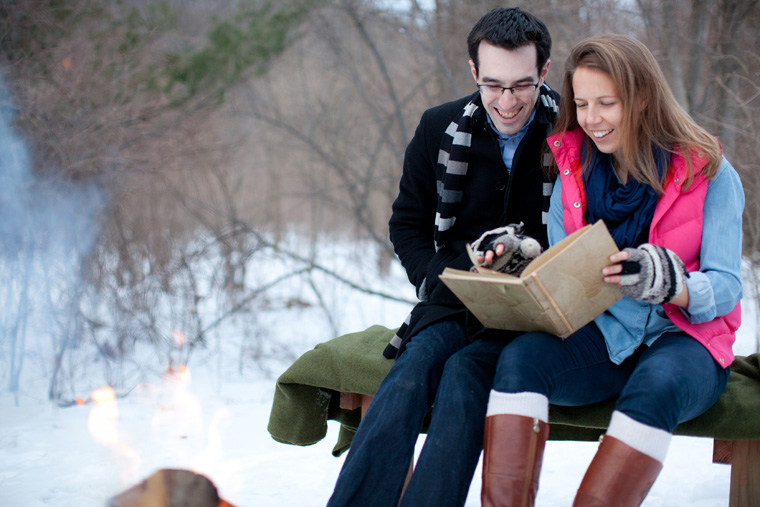 Snowy Upstate New York Cabin Engagement Photo Session (30)