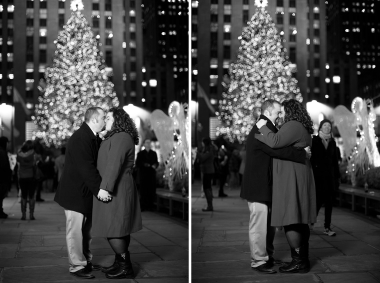 Christmas Engagement Session in NYC, New York City, NY, Rockefeller Center, Christmas Tree, Central Park, Macys, Times Square, The Rockefeller Center Christmas Tree, Christmas Market, Bethesda Fountain, The Plaza, 5th Avenue, Christmas Window Displays (4)