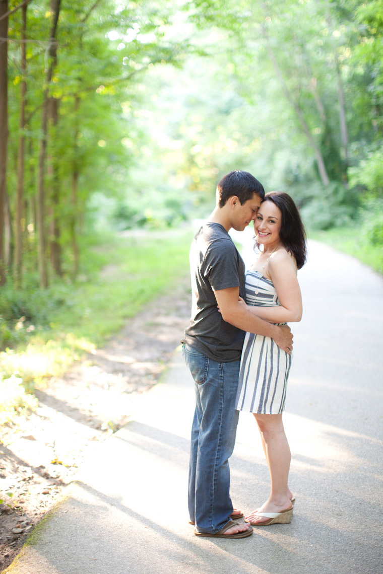 Patapsco Park Engagement Photos by Liz and Ryan Baltimore Wedding and Engagement Photography Maryland State Park Football Nature Woods Swinging Bridge Engagement Session Photos by Liz and Ryan (12)
