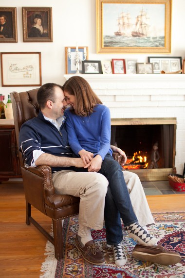 Cozy Winter Engagement Session Washington DC Fireplace Snow Photos by Liz and Ryan (14)