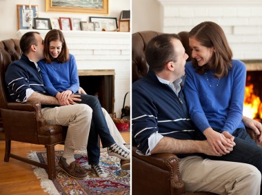 Cozy Winter Engagement Session Washington DC Fireplace Snow Photos by Liz and Ryan (12)
