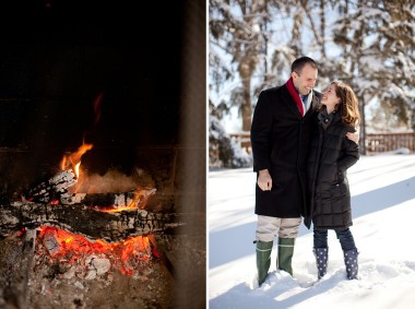 Cozy Winter Engagement Session Washington DC Fireplace Snow Photos by Liz and Ryan (8)