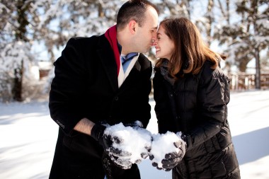 Cozy Winter Engagement Session Washington DC Fireplace Snow Photos by Liz and Ryan (4)