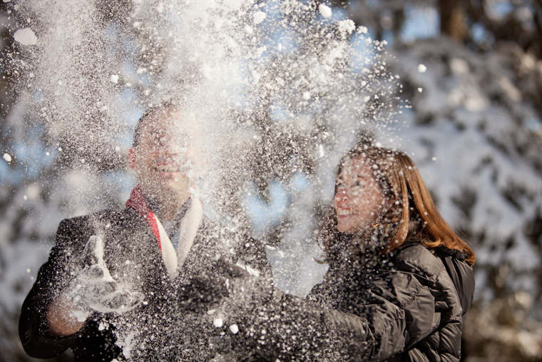 Cozy Winter Engagement Session Washington DC Fireplace Snow Photos by Liz and Ryan (3)