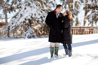 Cozy Winter Engagement Session Washington DC Fireplace Snow Photos by Liz and Ryan (2)