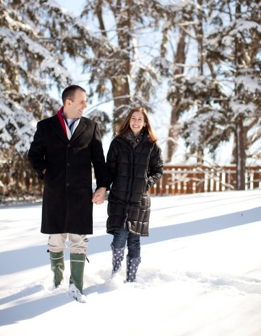 Cozy Winter Engagement Session Washington DC Fireplace Snow Photos by Liz and Ryan (1)